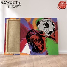 QUADRO PELE' POP ANDY WARHOL CAMPIONE BRASILE  ART  ICONA STAMPA SU TELA CANVAS