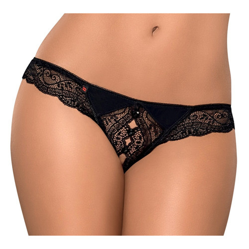 Sexy slip nero aperto - nero,