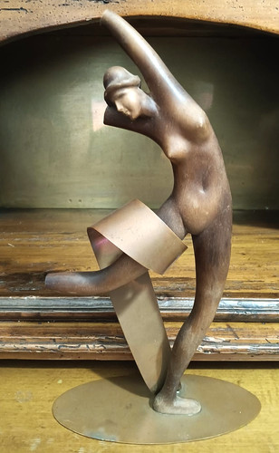 Design scultura legno rame - e,