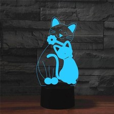 Lampada da tavolo gatto LED 3D