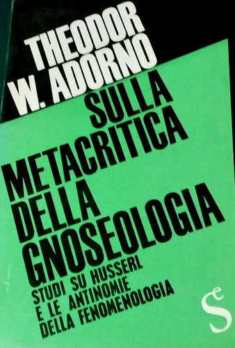 Adorno sulla metacritica - metacritica, della