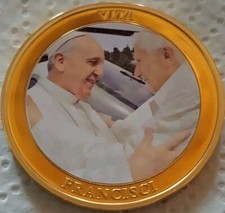 MEDAGLIA PAPA FRANCESCO 2013  in metallo Placcato Oro 24kt. diam. 40 mm
