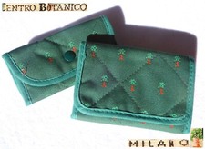 ? CENTRO BOTANICO Naj Oleari VINTAGE 1980 PORTAFOGLIO PORTACHIAVI cotone stoffa
