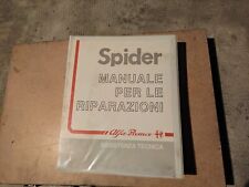 Alfa Romeo Spider Duetto  Edizione 1989 Manuale Officina Riparazione ITALIANO 