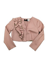 Blazer Monnalisa rosa in ecopelle per ragazze taglia 6 moda per bambini
