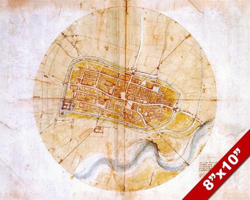 Leonardo vinci design mappa - vinci,