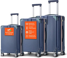 Set 3 Valigie Trolley Con 4 Doppie Ruote a 360° ABS - I Trolley Includono Sacca 