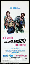 ...PIU' FORTE RAGAZZI! LOCANDINA BUD SPENCER TERENCE HILL 1973 PLAYBILL POSTER