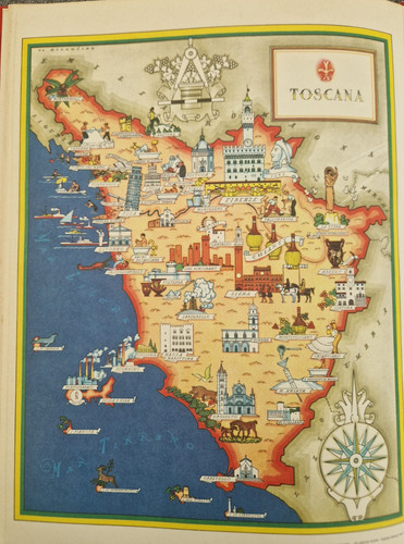Toscana vintage cartina - toscana,