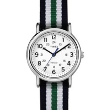 Timex Orologio Indiglo Cinturino Tessuto Colorato Luce ABT658 Bianco Verde Blu 