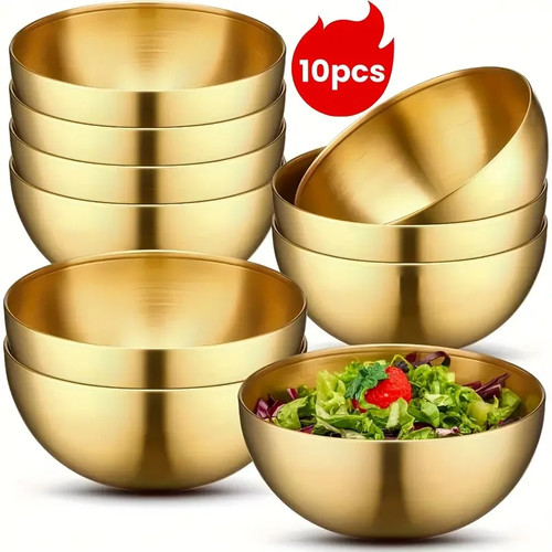 10x ciotole acciaio inox - acciaio, oro