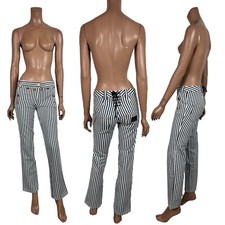 Jeans vintage Dolce & Gabbana SS2003 blu 'SEX' stringati 38 XS