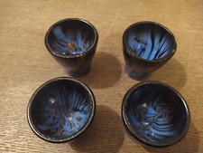 4 TAZZINE CAFFE' O LUQUORE ARTIGIANALI DIPINTE A MANO VINTAGE