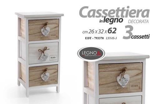 Cassettiera cassetti cuore - cassettiera,