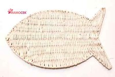 TOVAGLIETTA americana sottopiatto carta paglia 47x28 pesce sottopentola tavola