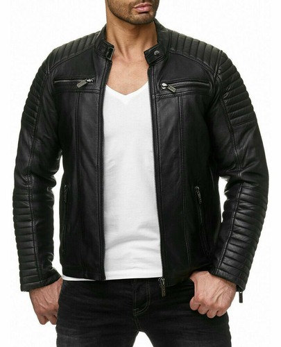 Giacca pelle biker uomo - giacca,