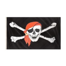 JOLLY ROGER LARGE PIRATE FLAG TREEHOUSE FESTIVAL FLAG 5FT X 3FT SKULL CROSSBONES