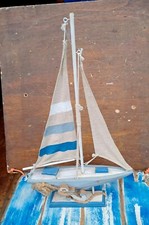 Barca A Vela In Legno E Cotone Arredo Nautico Marina Pescheria Barca 