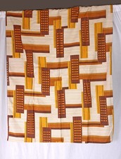 Coppia Tende Vintage Retrò Modello Geometrico Materiale Arancione anni 70 56"x43" Ottime Condizioni