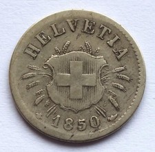 Svizzera, 5 centesimi 1850 BB
