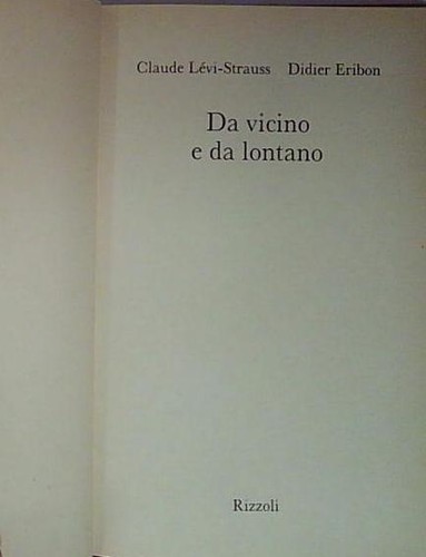 Lévi strauss vicino - e, da