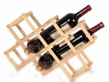 Cantinetta Portabottiglie In Legno 10 Bottiglie Scaffale Richiudibile Vino dfh