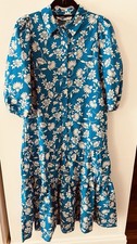Zara Blue Floral Puff Sleeve