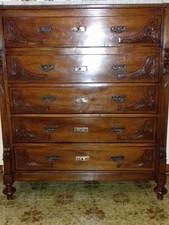 Cassettone intarsiato interamente in legno fine '800-primi '900.