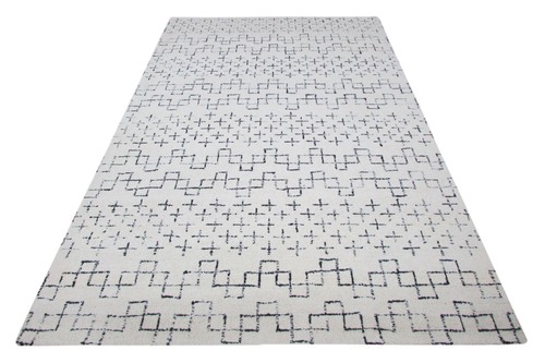 Tappeto beige blu fatto mano - beige, a