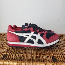Scarpe Onitsuka Tiger Asics uomo rosso scamosciato nero bianco retrò UK 7 EU 40,5 anni 90