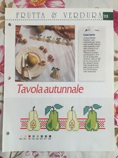Schema punto croce Ricamo Frutta e verdura tovaglia autunnale pera mela 