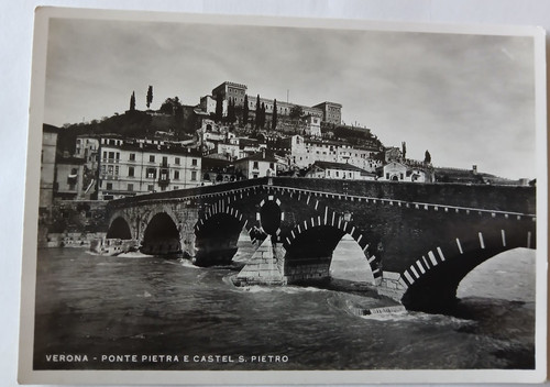 Cartolina verona ponte - verona,