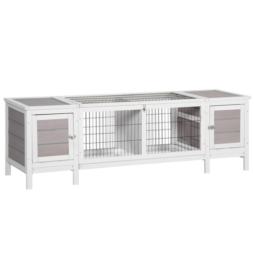 Pawhut rabbit hutch guinea - rabbit, hutch,