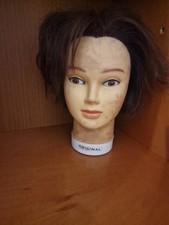 Testa Manichino Parrucchiere Original – Capelli Sintetici Scuri – Per Taglio e S