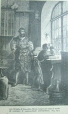 stampa antica SCIENZA FIGLIO GIACOMME METZU SCOPRE CANNOCCHIALE ASTRONOMICO 1882