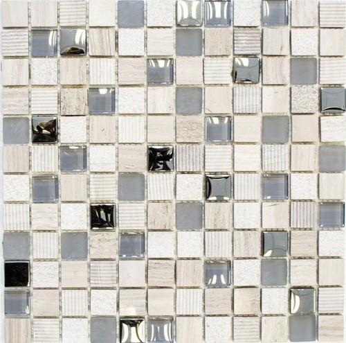 Grigio chiaro argento mosaico - argento,