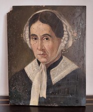 Dipinto ritratto olio su tavola antico prima metà XIX sec. 800