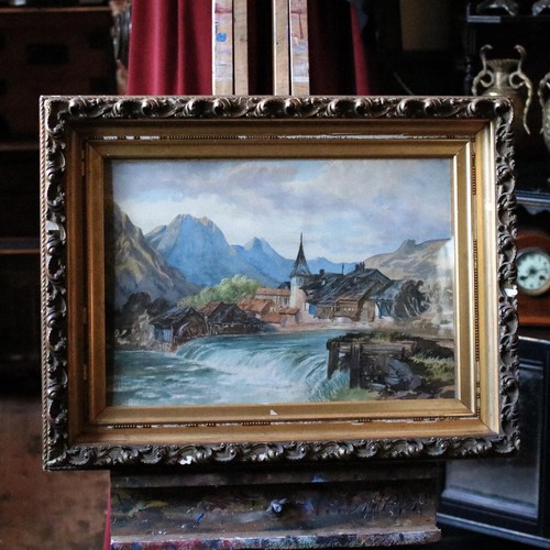 Antico dipinto paesaggio