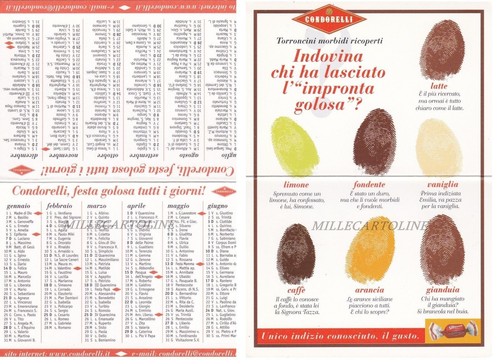 Calendarietto doppio con