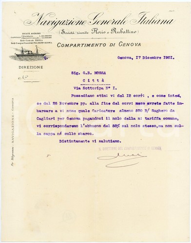 1901 genova navigazione - genova,