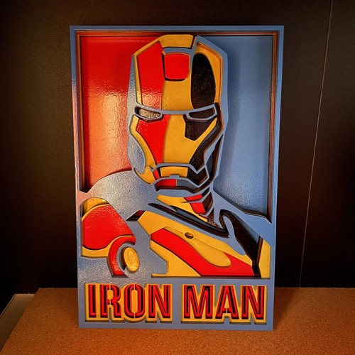 Quadro legno ironman - di,
