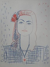 Pablo PICASSO: Ritratto Di Françoise GILOT, Acquaforte Originale, 1952