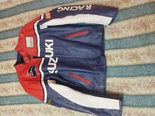 Giubbotto in pelle originale bicolore con protezione braccia e schiena.Misura S