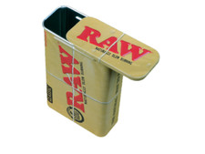 RAW metal slide tin, portasigarette in metallo 
