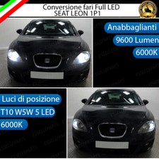 CONVERSIONE FARO FULL LED SEAT LEON MK2 1P1 ANABBAGLIANTI + LUCI POSIZIONE 6000K