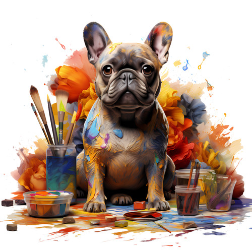 Bulldog francese cane auto