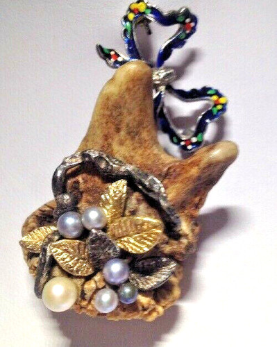 Originale spilla perle vere - spilla, su