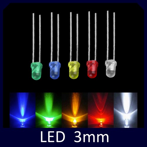 10pz led 3mm diodi punta - 10pz,