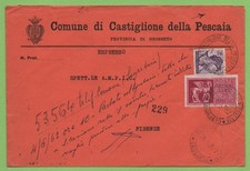 BUSTA STORIA POSTALE LOCALE COMUNE DI CASTIGLIONE PESCAIA   N°104 PROV. GROSSETO