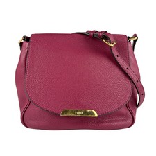 Borsa a tracolla originale FENDI in pelle bordeaux/tono oro - z6079